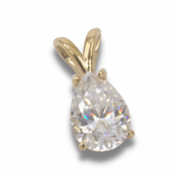 Synthetic Moissanite Pear Pendant