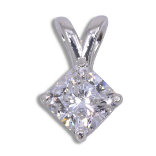 Lab Created Diamond 1.54ct D VVS2 Square Brilliant Pendant IGI Cert