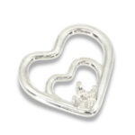 Double Heart Pre-notched Pendant Mounting 4mm