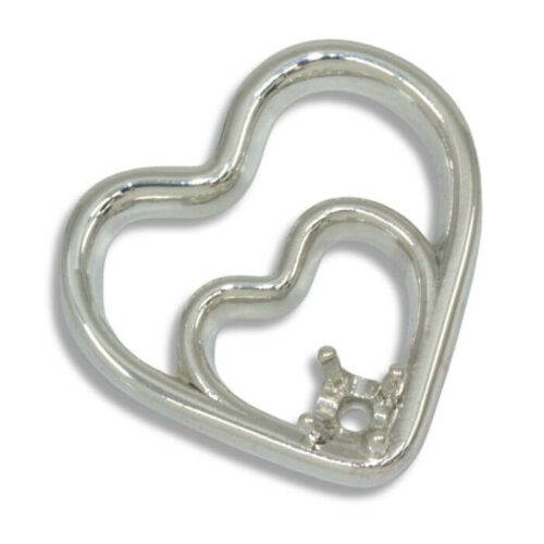 Double Heart Pre-notched Pendant Mounting