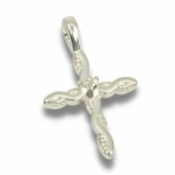 Round Cross Twist Milgrain Pre-notched Pendant Mounting - 4mm