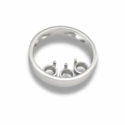 4mm Round Multi Stone Mother's Style Pre-notched Pendant Mounting