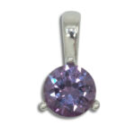 Alexandrite Lab Sapphire Solitaire Round Pendant