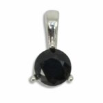 Black Spinel Solitaire 6mm Round Pendant