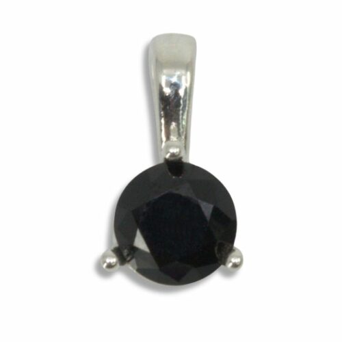 Black Spinel Solitaire 6mm Round Pendant