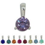 Lab Created Solitaire Round Pendant