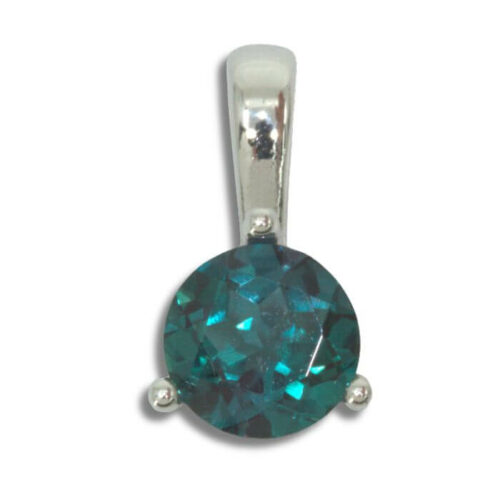 Lab Created Alexandrite Solitaire Round Pendant