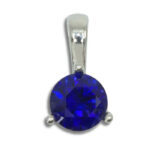 Lab Created Blue Sapphire Solitaire Round Pendant