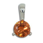 Lab Padparadscha Sapphire Solitaire Round Pendant
