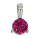 Lab Created Ruby Solitaire Round Pendant