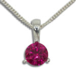 Lab Created Ruby Solitaire Round Pendant