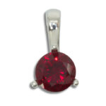 Lab Created Ruby Solitaire Round Pendant