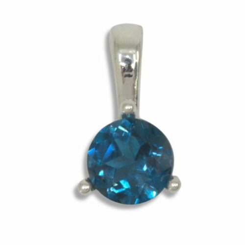London Blue Topaz Solitaire 6mm Round Pendant