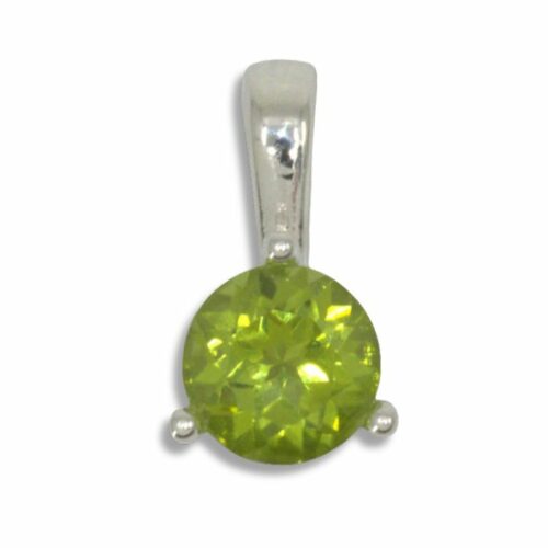 Peridot Solitaire 6mm Round Pendant