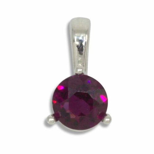 Rhodolite Solitaire 6mm Round Pendant
