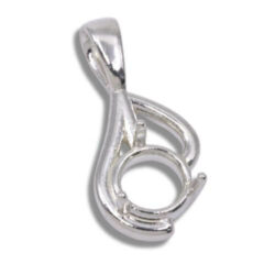 Round Lyrical Solitaire Pre-notched Pendant Mounting