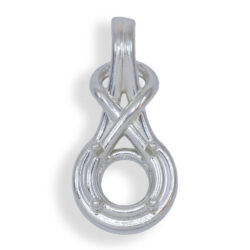Elegant Twist 7mm Round Pre-notched Pendant Mounting
