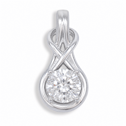 Elegant Twist 7mm Round Lab Created Moissanite