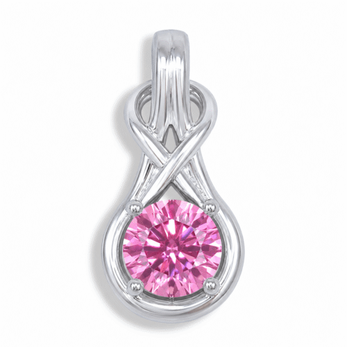 Elegant Twist 7mm Round Lab Created Moissanite