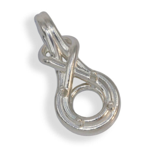 Elegant Twist 7mm Round Pre-notched Pendant Mounting - White Gold