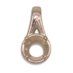 Round Bezel Design with Prongs Pre-notched Pendant Mounting -Rose Gold