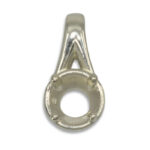 Round Bezel Design with Prongs Pre-notched Pendant Mounting - White Gold