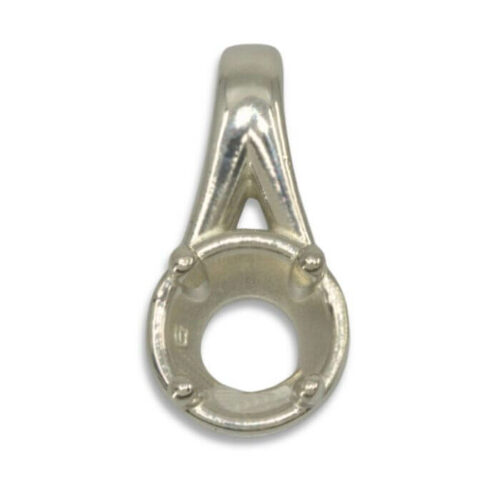 Round Bezel Design with Prongs Pre-notched Pendant Mounting - White Gold