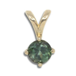 Green Tourmaline 0.72ct 14kt Yellow Gold Pendant
