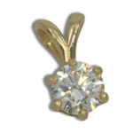 Lab Created Diamond 6mm Round 6-Prong Pendant