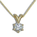 Lab Created Diamond 6mm Round 6-Prong Pendant
