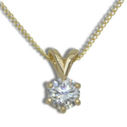 Lab Created Diamond 6mm Round 6-Prong Pendant