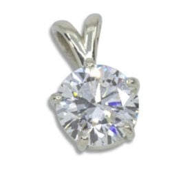 Lab Diamond 2.71ct E VS1 Five Prong Round Pendant
