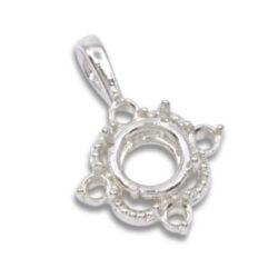 Round Accented Milgrain Pre-notched Pendant Mounting