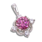 Lab Created 7mm Round Moissanite Accented Milgrain Pendant
