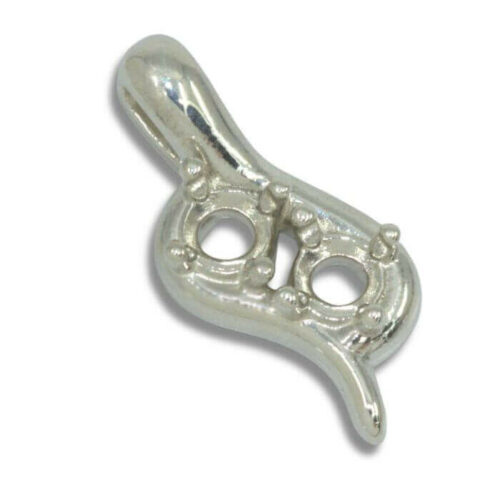 Two Stone 4mm Round Moments Pre-notched Pendant Mounting