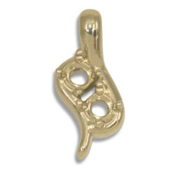 Two Stone 4mm Round Moments Pre-notched Pendant Mounting - Yellow Gold
