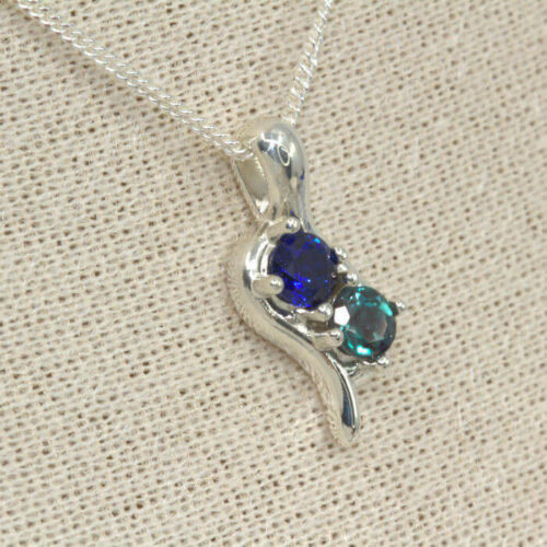 Two Stone 4mm Round Moments Pre-notched Pendant Mounting