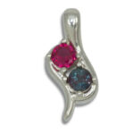 Two Stone 4mm Round Moments Pre-notched Pendant Mounting