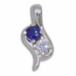 Lab Created Two Stone 4mm Round Moments Pendant