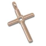 Round Cabochon Cross Pendant Mounting - Rose Gold