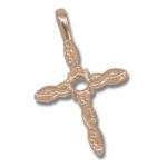 Round Cabochon Cross Twist Milgrain Pendant Mounting - Rose Gold