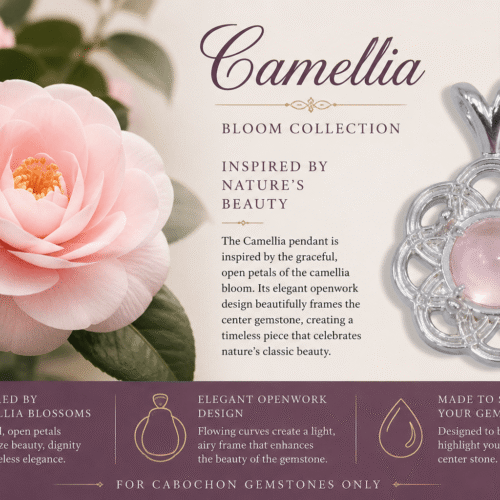 Camellia Pendant - Round Cabochon Pendant Mounting