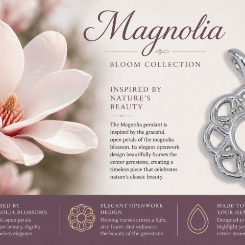 Magnolia Pendant - Round Cabochon Pendant Mounting