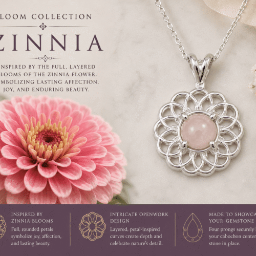 Zinnia Pendant - Round Cabochon Pendant Mounting