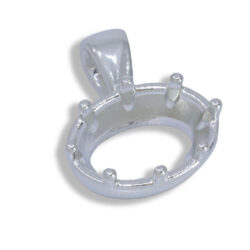 Georgian Inspired - Oval Bezel with Prongs East West Pre-notched Pendant Mounting