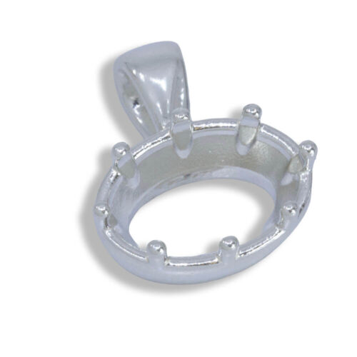 Georgian Inspired - Oval Bezel with Prongs East West Pre-notched Pendant Mounting