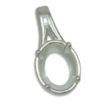 Oval Bezel Design with Prongs Pre-notched Pendant Mounting