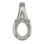 Oval Bezel Design with Prongs Pre-notched Pendant Mounting