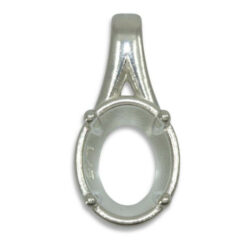 Oval Bezel Design with Prongs Pre-notched Pendant Mounting