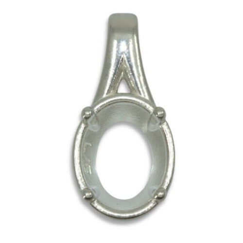Oval Bezel Design with Prongs Pre-notched Pendant Mounting